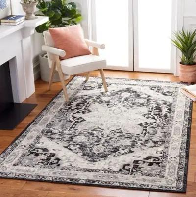 Brentwood 852 Black / Ivory 10' X 13' Large Rectangle Powerloomed Rug