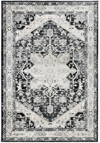 Brentwood 852 Black / Ivory 10' X 13' Large Rectangle Powerloomed Rug