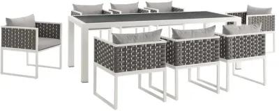 Stance 9 Piece Outdoor Patio Aluminum Dining Set