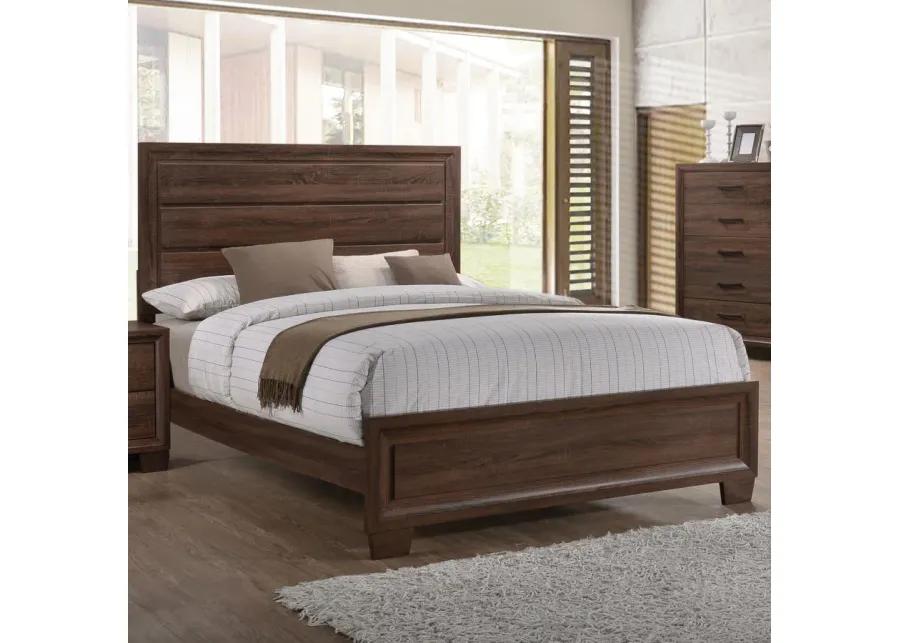 Brandon Eastern King Panel Bed Medium Warm Brown