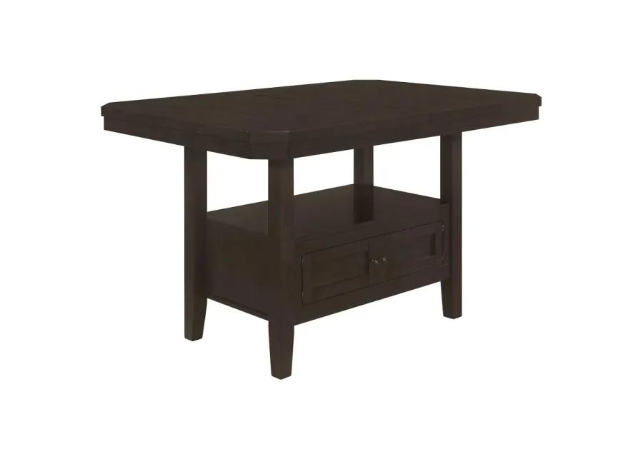 Prentiss Rectangular Counter Height Table with Butterfly Leaf Cappuccino