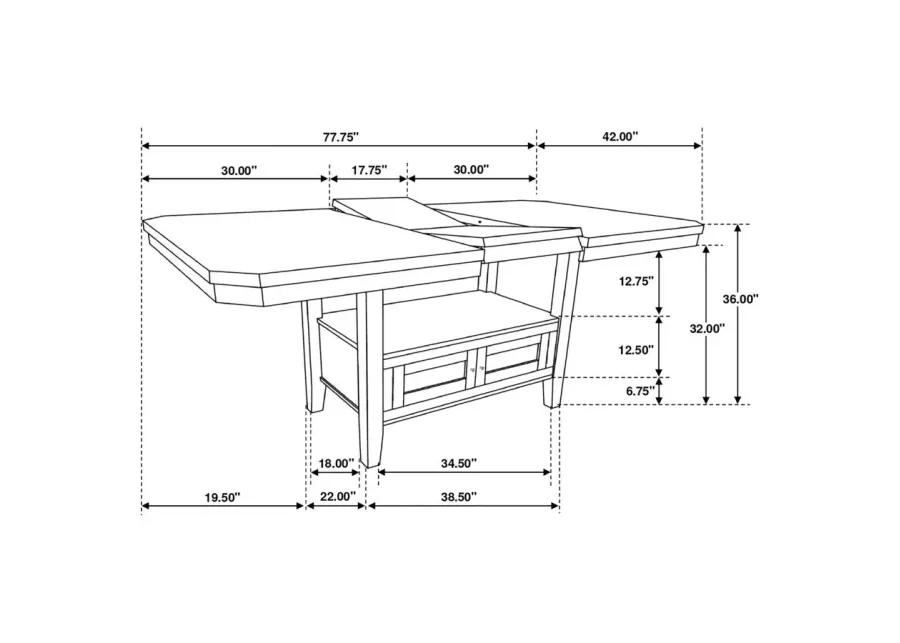 Prentiss Rectangular Counter Height Table with Butterfly Leaf Cappuccino