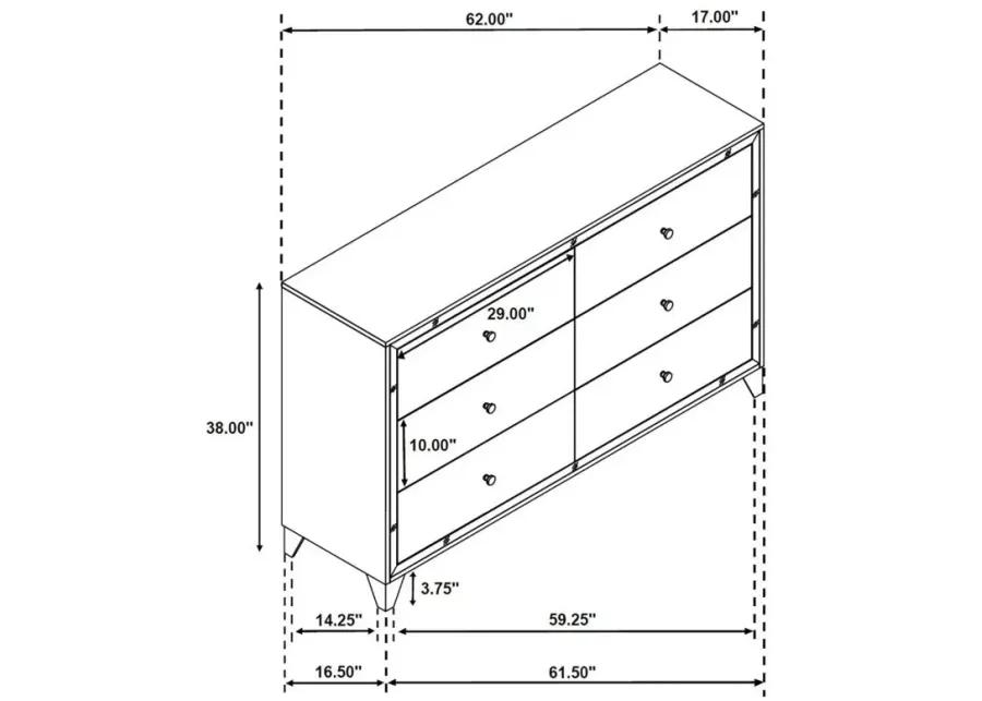 Larue 6-drawer Dresser Silver