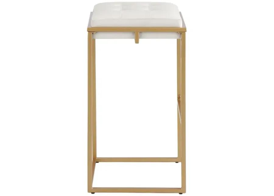 Nadia Square Padded Seat Bar Stool (Set of 2) Beige and Gold