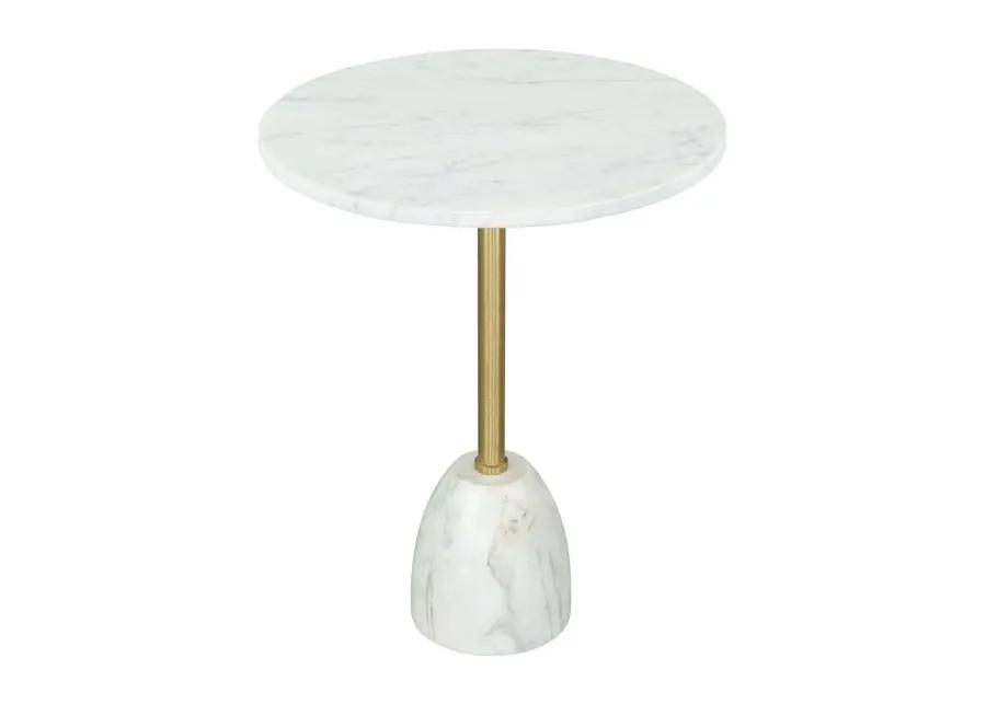 Cynthia Side Table White & Gold