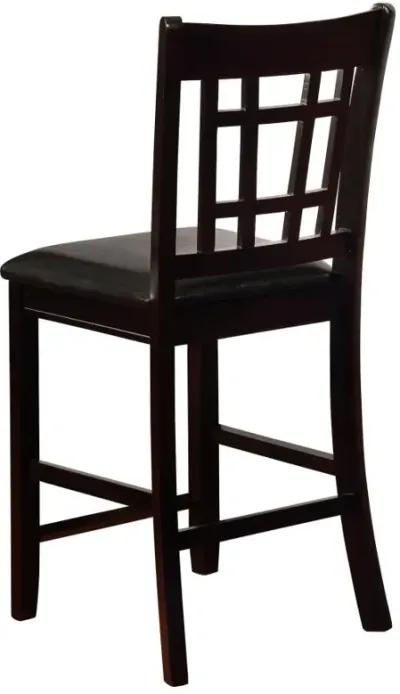 Lavon Upholstered Counter Height Stools Black and Espresso (Set of 2)