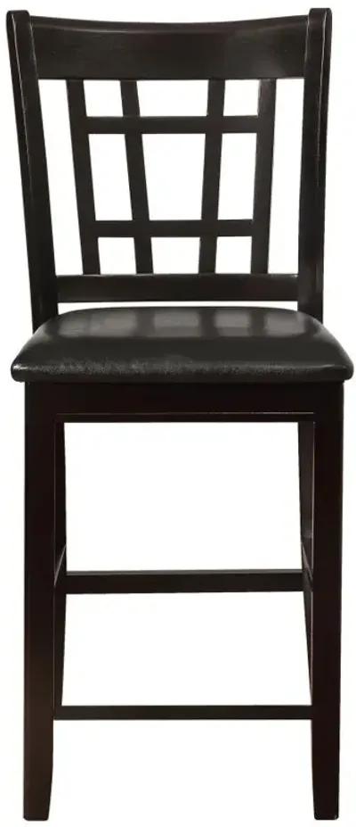 Lavon Upholstered Counter Height Stools Black and Espresso (Set of 2)