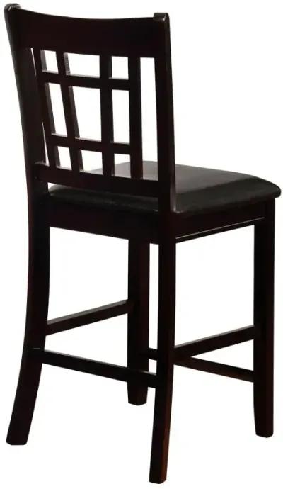 Lavon Upholstered Counter Height Stools Black and Espresso (Set of 2)