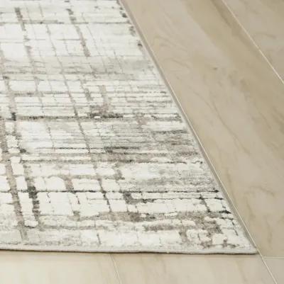 Calabria Ivory Abstract Polyester 8'10" x 11'10" Rectangle Rug