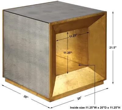 Flair Gold Cube Table