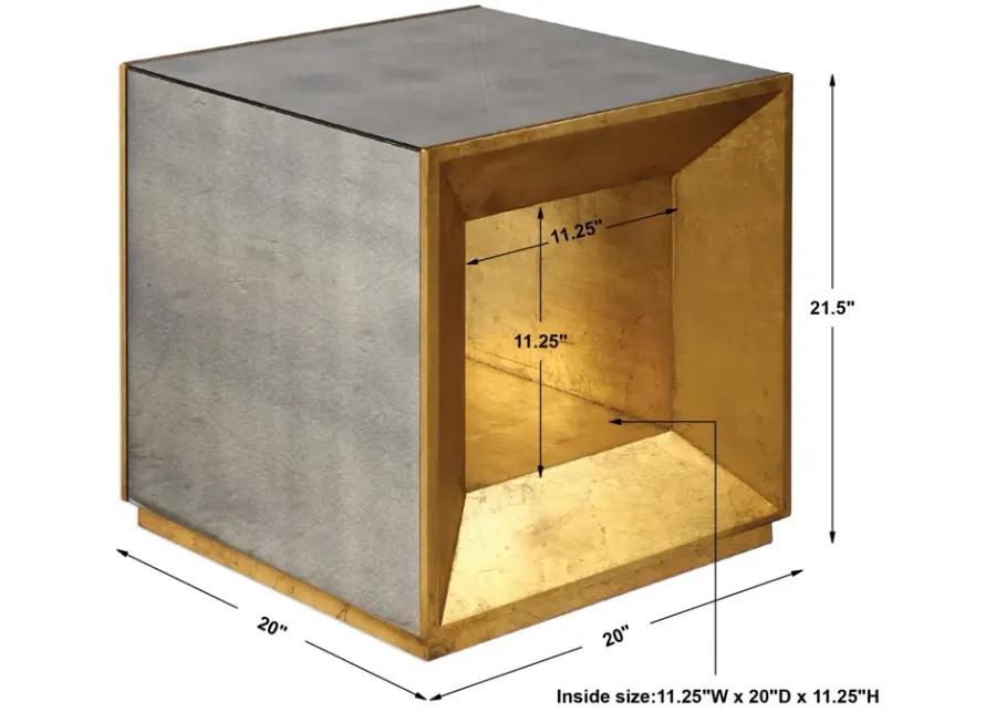 Flair Gold Cube Table