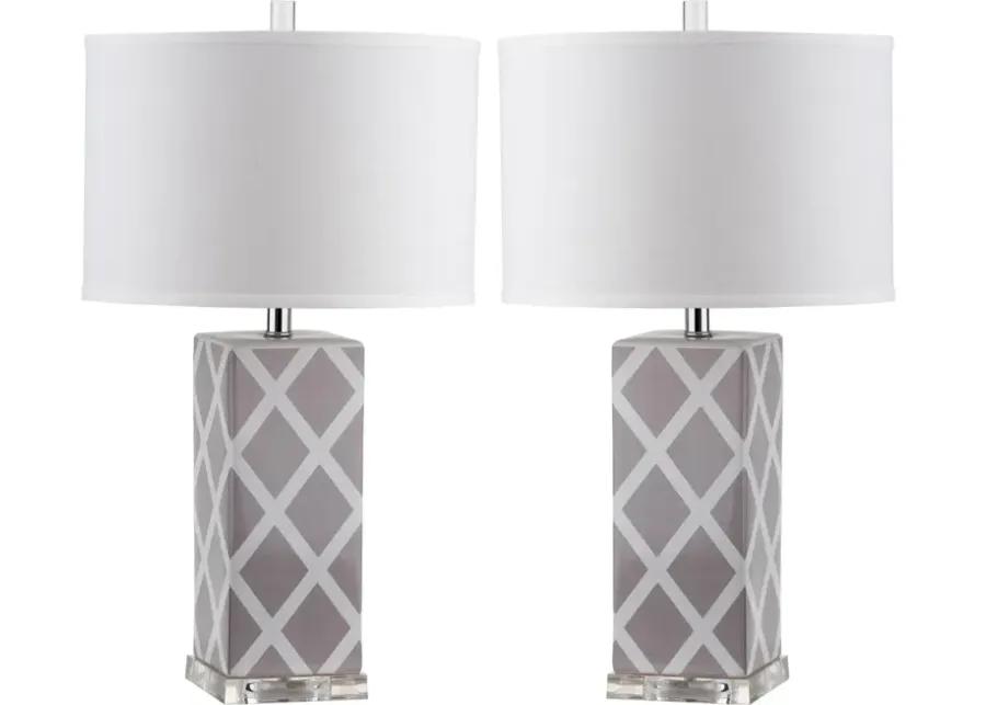 Garden 27-Inch H Lattice Table Lamp - Set of 2