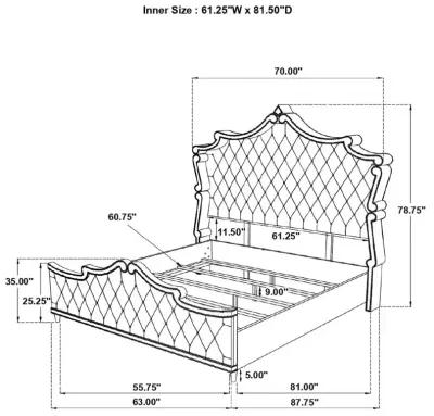 Antonella Upholstered Tufted Queen Bed Grey