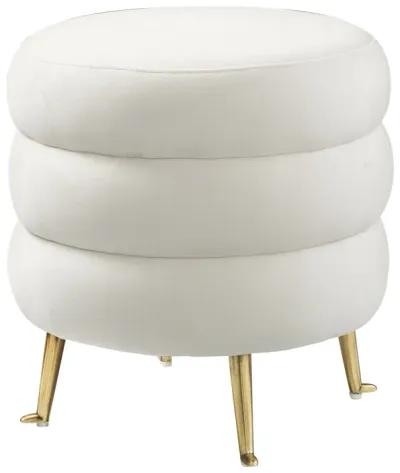 Ladder Cream Velvet Ottoman