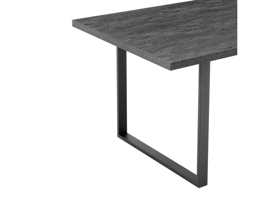 Fenton Dining Table with Charcoal Top and Black Base