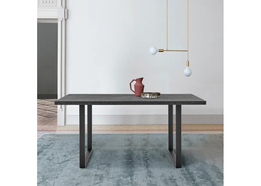 Fenton Dining Table with Charcoal Top and Black Base