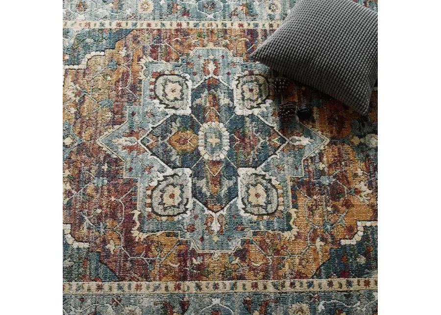 Tribute Diantha Distressed Vintage Floral Persian Medallion 5x8 Area Rug