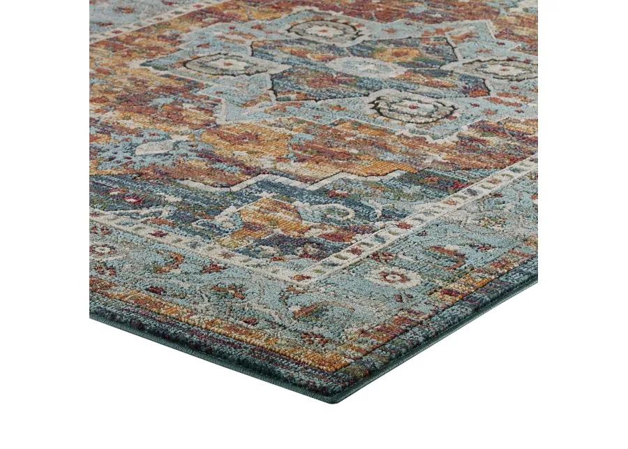 Tribute Diantha Distressed Vintage Floral Persian Medallion 5x8 Area Rug