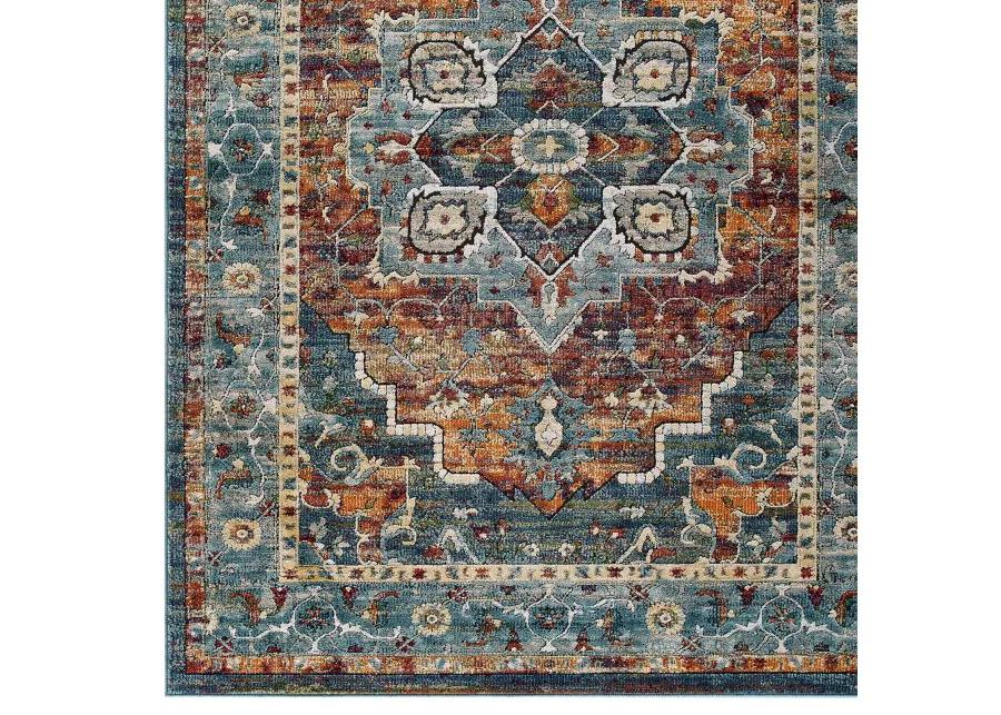 Tribute Diantha Distressed Vintage Floral Persian Medallion 5x8 Area Rug