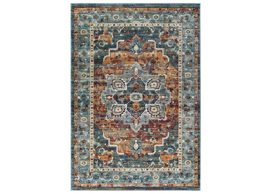 Tribute Diantha Distressed Vintage Floral Persian Medallion 5x8 Area Rug