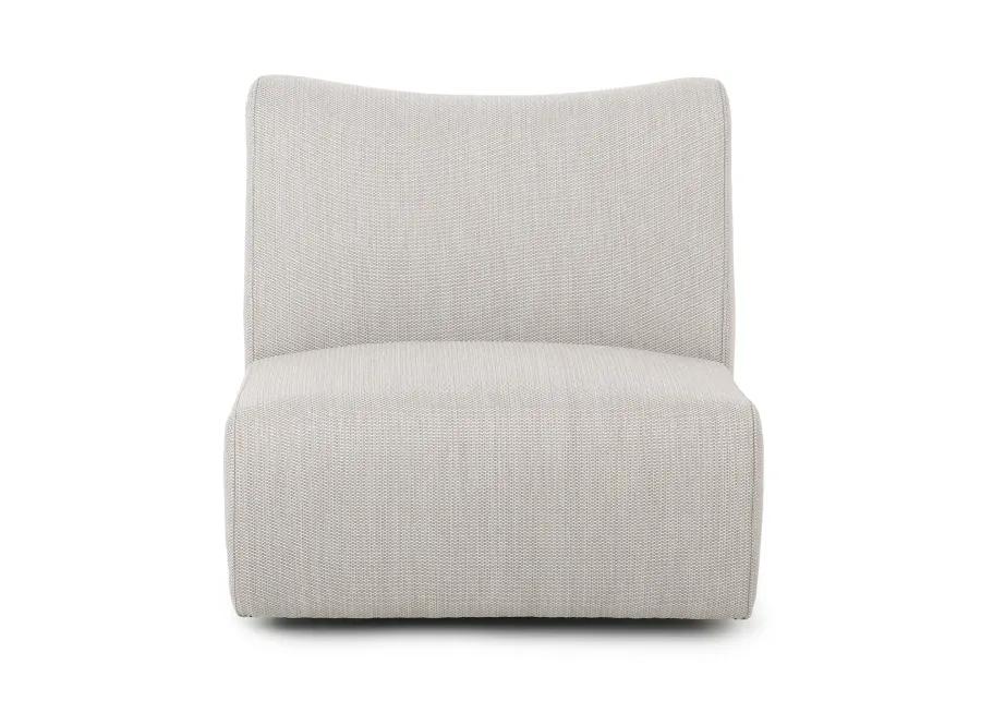 Atlas Outdoor Light Gray Fabric Swivel Accent Chair