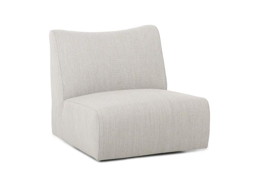 Atlas Outdoor Light Gray Fabric Swivel Accent Chair