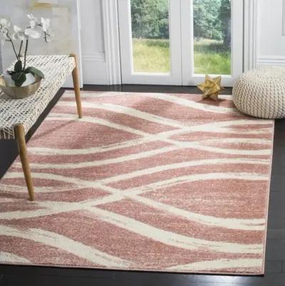 Adirondack Contemporary Rose / Cream 8' X 10' Powerloomed Rug