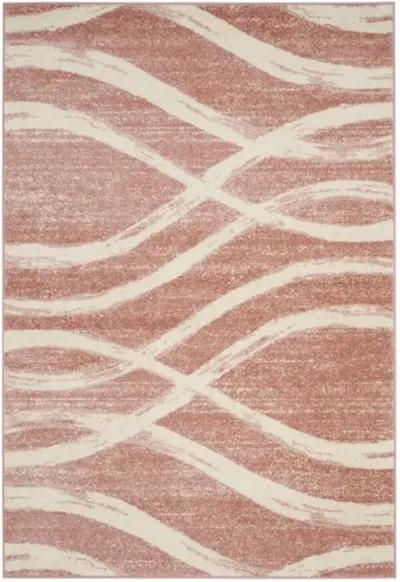 Adirondack Contemporary Rose / Cream 8' X 10' Powerloomed Rug