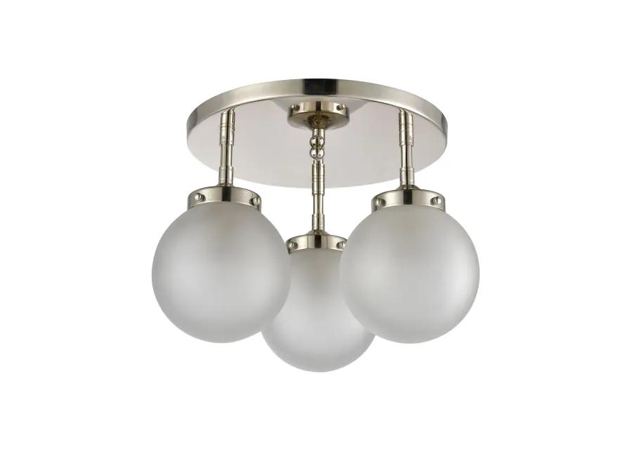 Boudreaux 15" Wide 3-Light Semi Flush Mount - Polished Nickel