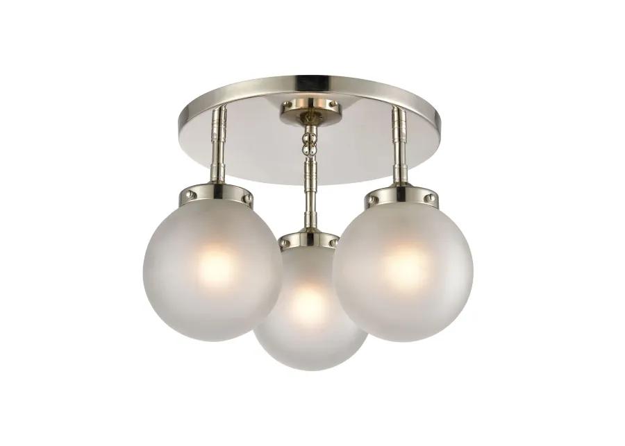 Boudreaux 15" Wide 3-Light Semi Flush Mount - Polished Nickel