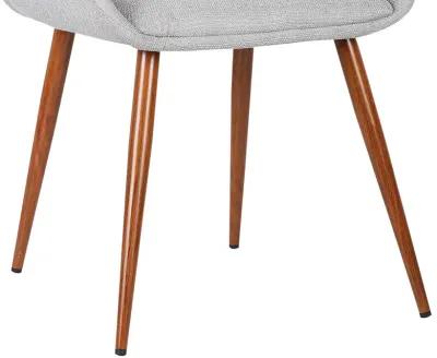 Panda Mid-Century Dining Chair Walnut Finish and Gray Fabric