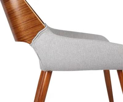 Panda Mid-Century Dining Chair Walnut Finish and Gray Fabric