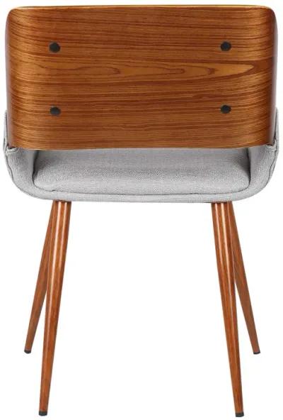 Panda Mid-Century Dining Chair Walnut Finish and Gray Fabric