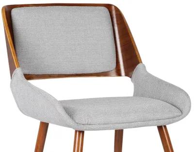 Panda Mid-Century Dining Chair Walnut Finish and Gray Fabric