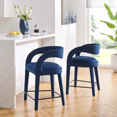 Pinnacle Performance Velvet Counter Stool Set of Two