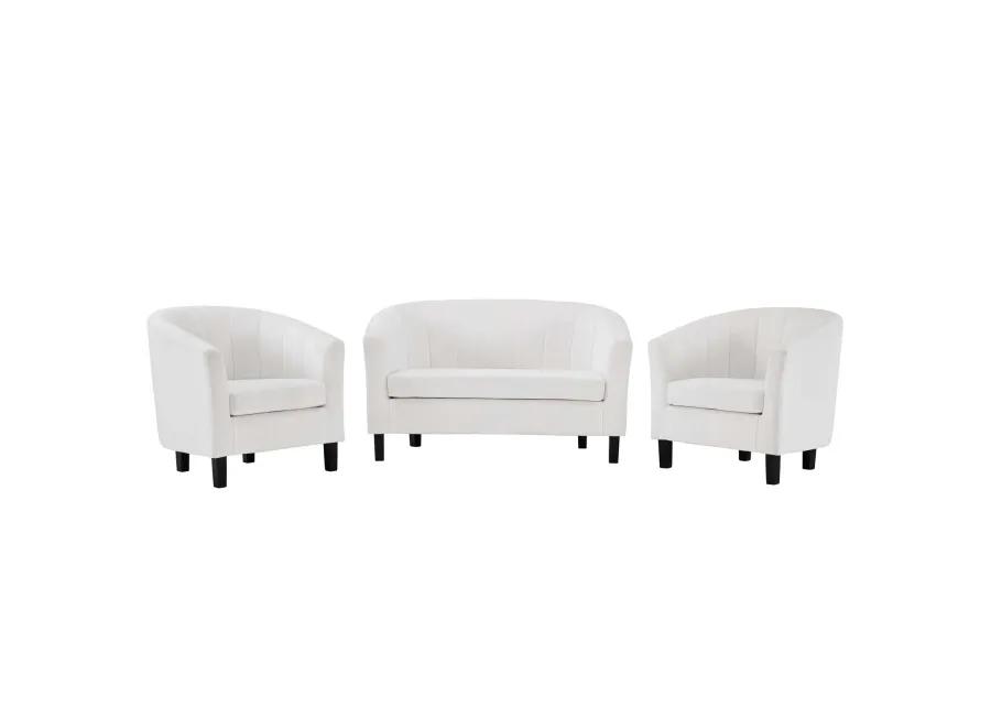 Prospect Channel Tufted 3 Piece Performance Velvet Set