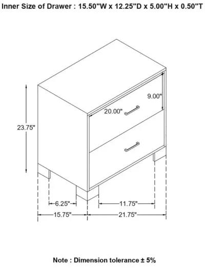 Sidney 2-drawer Nightstand Rustic Pine