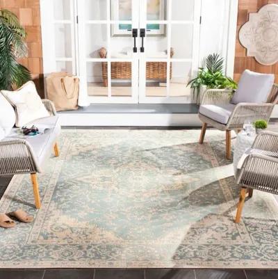 BEACH HOUSE Collection BHS137K-9 Aqua / Cream 9' X 12'