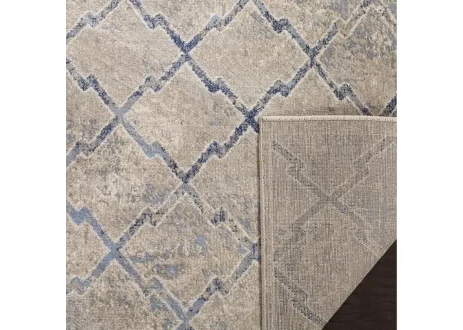 Brentwood 809 Light Grey / Blue 9' X 12' Large Rectangle Powerloomed Rug