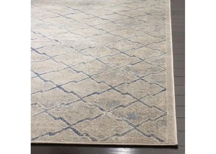 Brentwood 809 Light Grey / Blue 9' X 12' Large Rectangle Powerloomed Rug