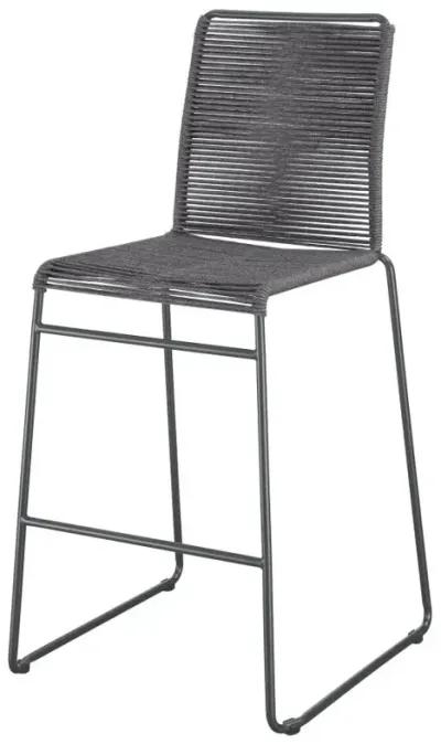 Jerome Upholstered Bar Stools with Footrest (Set of 2) Charcoal and Gunmetal