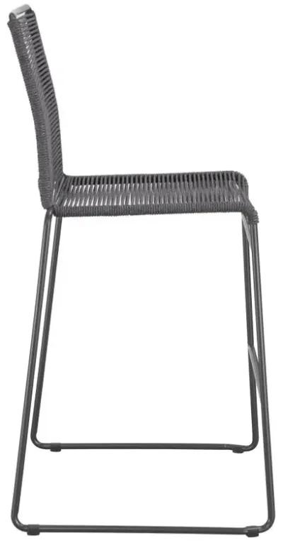 Jerome Upholstered Bar Stools with Footrest (Set of 2) Charcoal and Gunmetal