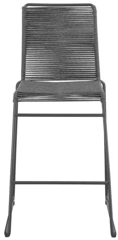 Jerome Upholstered Bar Stools with Footrest (Set of 2) Charcoal and Gunmetal