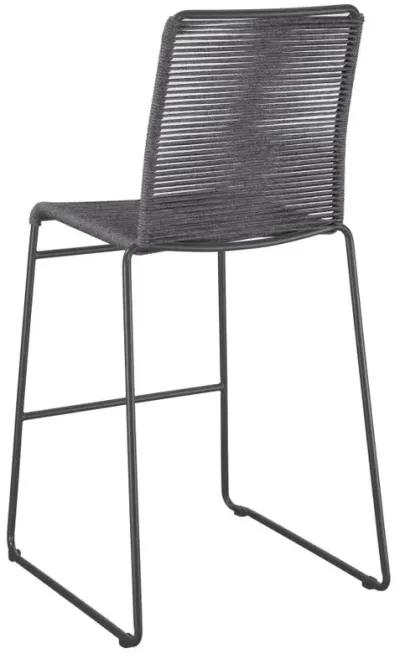 Jerome Upholstered Bar Stools with Footrest (Set of 2) Charcoal and Gunmetal