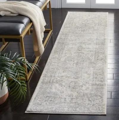 Brentwood 851 Ivory / Grey 2' X 8' Runner Powerloomed Rug