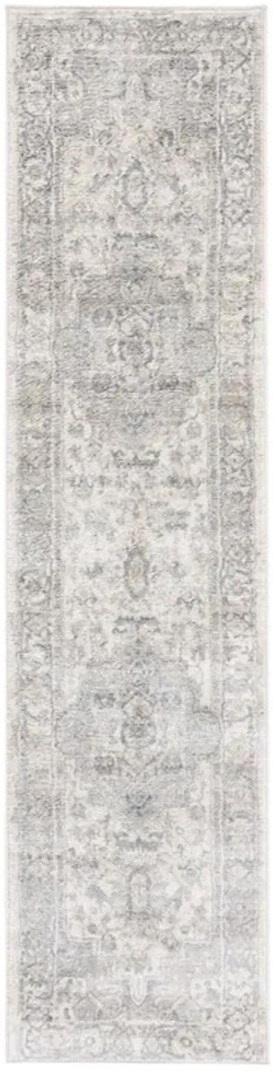 Brentwood 851 Ivory / Grey 2' X 8' Runner Powerloomed Rug