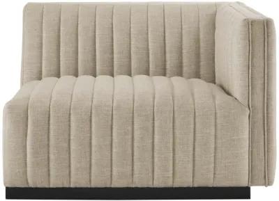 Conjure Channel Tufted Upholstered Fabric Right-Arm Chair