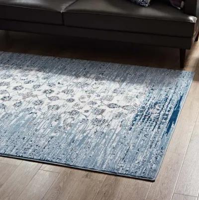 Chiara Distressed Floral Lattice Contemporary 8x10 Area Rug