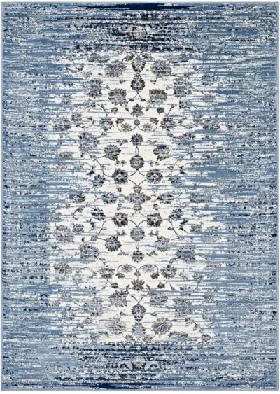 Chiara Distressed Floral Lattice Contemporary 8x10 Area Rug