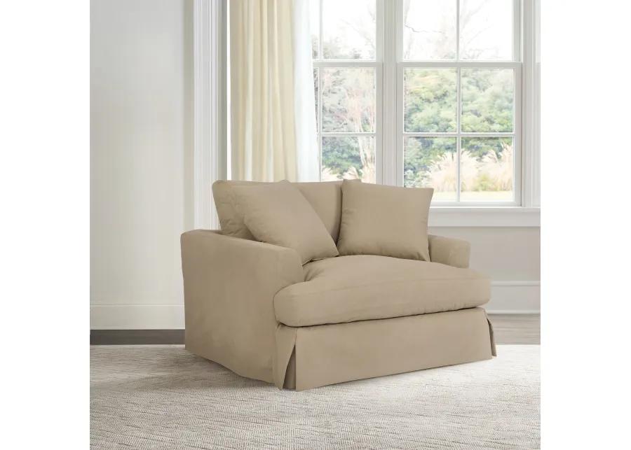 Ciara 53" Upholstered Chair and a Half in Sahara Brown